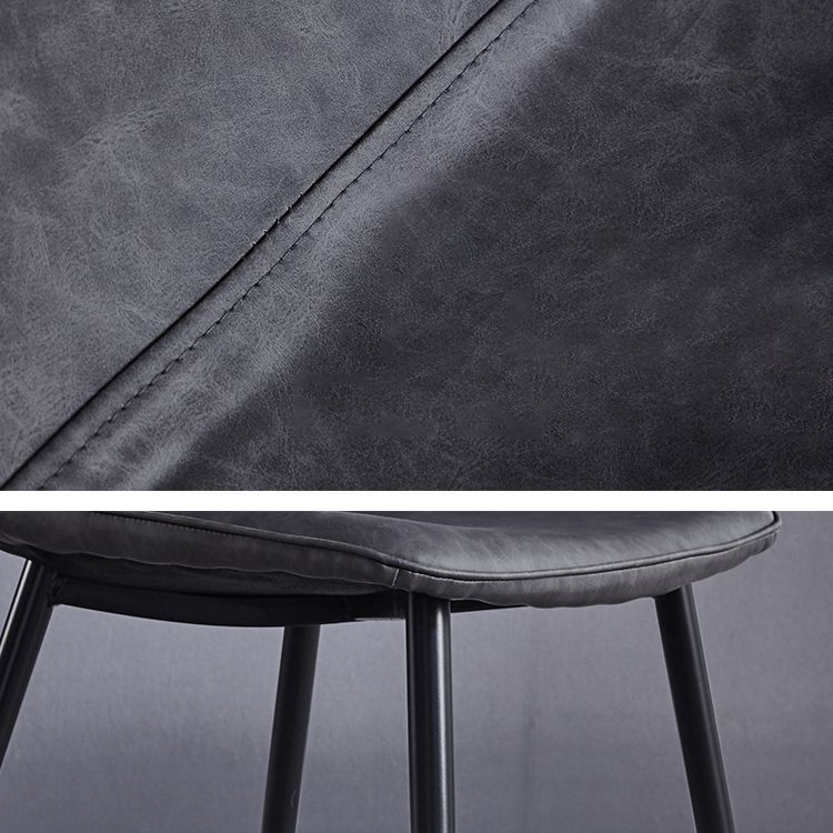 Modern Style Faux Leather Chairs Solid Back Dining Armless Chair for Home Use Clearhalo ' kitchen&dining_furn' 'Dining Chairs' 'Dining Tables & Seating' 'dining_chair' 'furn' 'furn_dining_chair' 'Furniture' 'furniture_dining_chair' 'Kitchen & Dining Furniture' 'kitchen' 1200x1200_67ca51dd-52bc-4526-8326-226e3a7bf29a