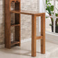 Brown Pine Wood Bistro Table with Storage Modern Pub Table for Living Room Clearhalo 'Bar Furniture' 'Bar Tables' 'bar_tables' 'furn' 'furn_bar_tables' 'Furniture' 'Kitchen & Dining Furniture' 1200x1200_67cad529-98e4-4674-bbc5-f09cc3d005bc