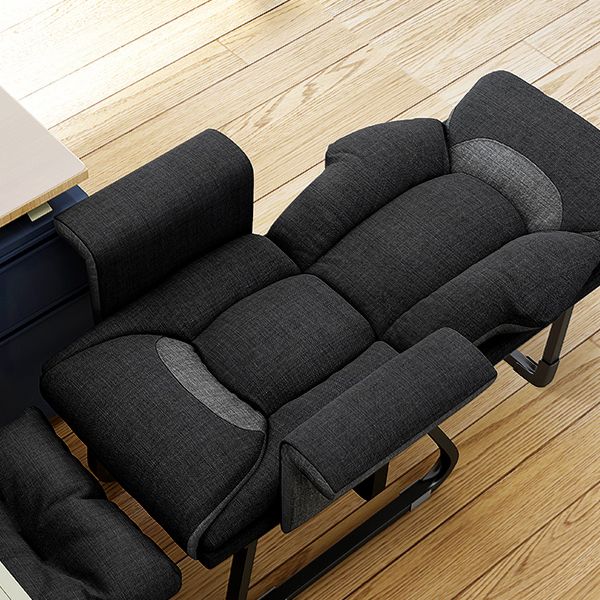 Sedia reclinabile contemporanea interno in miscela di lino/ pelo finta