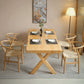 Contemporary Solid Wood Dining Table Double Pedestal Dining Table