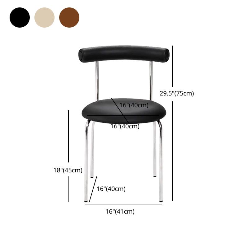 Glam Stainless Steel Legs Armless Dining Chairs Open Back Dining Side Chair in Silver Clearhalo 'Dining Chairs' 'Dining Tables & Seating' 'dining_chair' 'furn' 'furn_dining_chair' 'Furniture' 'furniture_dining_chair' 'Kitchen & Dining Furniture' 1200x1200_67cbbe07-c53e-4ea1-86f4-7c7bf8066206