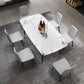 Glam Style Sintered Stone Dining Set Rectangle 1/2/4/6/7 Pieces Dining Set Clearhalo 'Dining Room Sets' 'Dining Tables & Seating' 'dining_room_set' 'furn' 'furn_dining_room_set' 'Furniture' 'Kitchen & Dining Furniture' 1200x1200_67cbcddd-d92b-477a-b3cb-5b6e696596fb