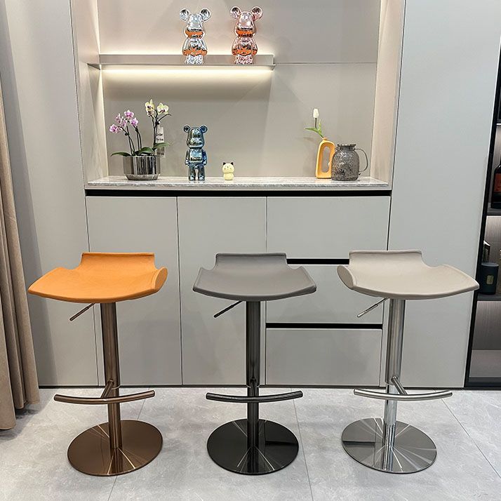 Contemporary Metal Bar Stool Footrest Counter Stool for Living Room