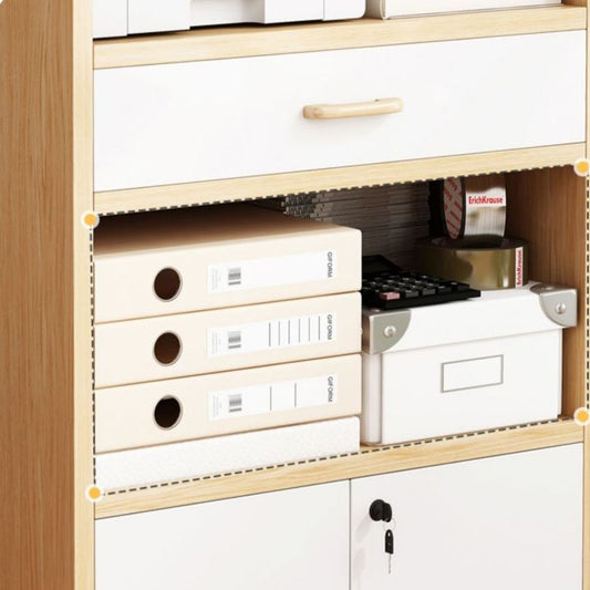 Engineered houten boekenkast met deuren verticale boekenplank voor kantoor