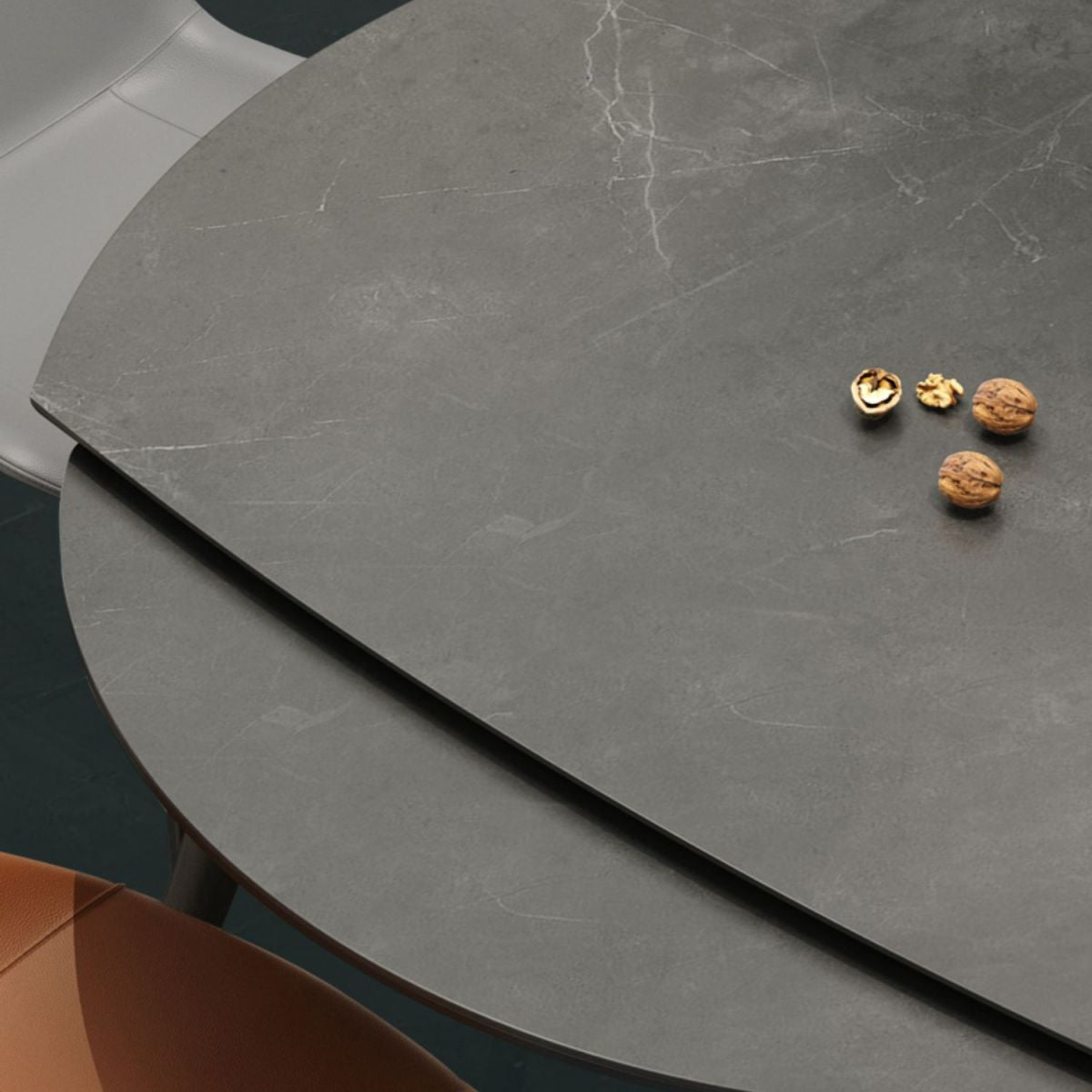 Round Extendable Dining Table Modern Stone Tabletop with Solid Wood Legs Clearhalo 'Dining Tables & Seating' 'Dining Tables' 'dining_table' 'furn' 'furn_dining_table' 'Furniture' 'Kitchen & Dining Furniture' 1200x1200_67cf00fd-cfb4-45ff-875c-6e8c44abb9f0