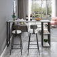 Industrial Iron Bar Table Faux Marble White Rectangle Top 41.3"H Bistro Table Clearhalo 'Bar Furniture' 'Bar Tables' 'bar_tables' 'furn' 'furn_bar_tables' 'Furniture' 'furniture_bar_tables' 'Kitchen & Dining Furniture' 1200x1200_67cf53f5-4a79-4229-9211-0cdd5b110411