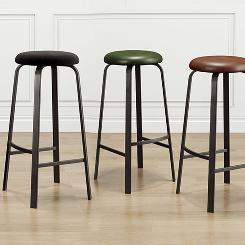 Modern Stackable Armless Counter Stool Iron Bar Stool with Cushion and Pedal for Cafe Clearhalo 'Bar Furniture' 'Bar Stools' 'bar_stools' 'furn' 'furn_bar_stools' 'Furniture' 'Kitchen & Dining Furniture' 1200x1200_67d2df05-58f0-4a07-ac34-3d34274901c3