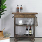35.43" High Rolling Industrial Kitchen Trolley Wooden Kitchen Trolley for Dining Room Clearhalo 'furn' 'furn_kitchen_islands_carts' 'Furniture' 'Kitchen & Dining Furniture' 'Kitchen Islands & Carts' 'kitchen_islands_carts' 1200x1200_67d3527a-2b99-4dd4-869c-a2d02818fb7f