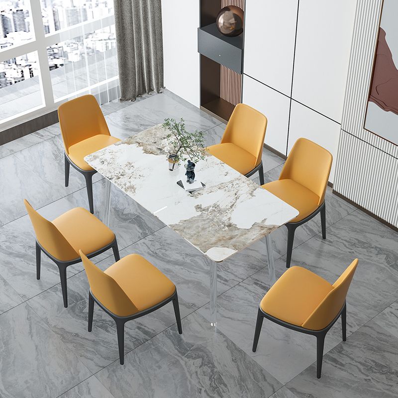 Sintered Stone Dining Table Modern Rectangle Dining Table with Acrylic Base for Home Use Clearhalo ' dining_table' 'Dining Tables & Seating' 'Dining Tables' 'furn' 'furn_dining_table' 'Furniture' 'furniture_dining_table' 'Kitchen & Dining Furniture' 'kitchen&dining_furn' 'kitchen' 'kitchen_dining_table' 1200x1200_67d3a705-864b-48fe-8ec8-85ea5f23d63a