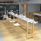 White Glam Style Bar Table in Metal and Wood Bar Indoor Bar Counter Clearhalo 'Bar Furniture' 'Bar Tables' 'bar_tables' 'furn' 'furn_bar_tables' 'Furniture' 'furniture_bar_tables' 'Kitchen & Dining Furniture' 1200x1200_67d4d747-de73-4a18-9d20-2dad7d9f89ff