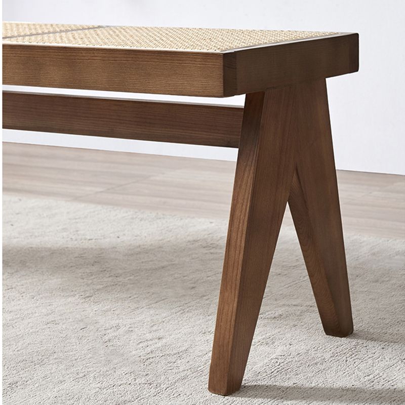 Tropical Solid Wood Bench Rattan X-Leg Dining Room Bench/low Stool Clearhalo 'Benches' 'Chairs & Seating' 'furn' 'furn_benches' 'Furniture' 'Living Room Furniture' 1200x1200_67d59eb8-5f42-4e57-b374-ae660983b692