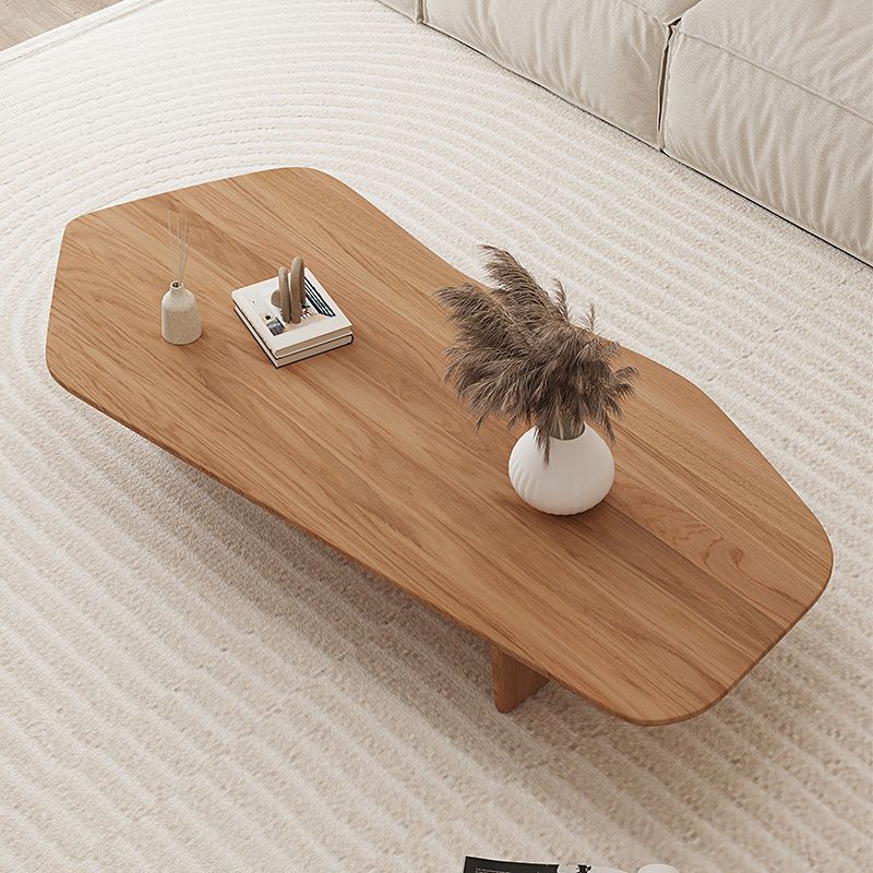 Solid Wood Coffee Table Free-Form Modern Cocktail Table with 2 Legs Clearhalo 'Coffee & Accent Tables' 'Coffee Tables' 'coffee_tables' 'furn' 'furn_coffee_tables' 'Furniture' 'Living Room Furniture' 1200x1200_67d72826-fa0d-44a6-bfac-6a9806a50180