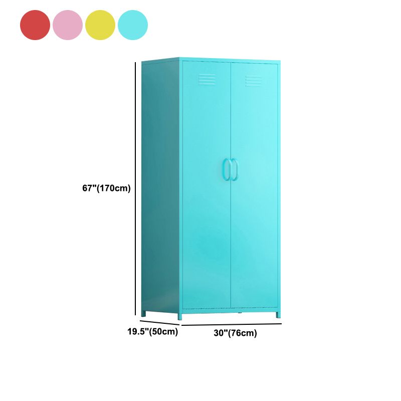 Gabinete de vestuario de estilo contemporáneo Armario de acero con varilla de ropa