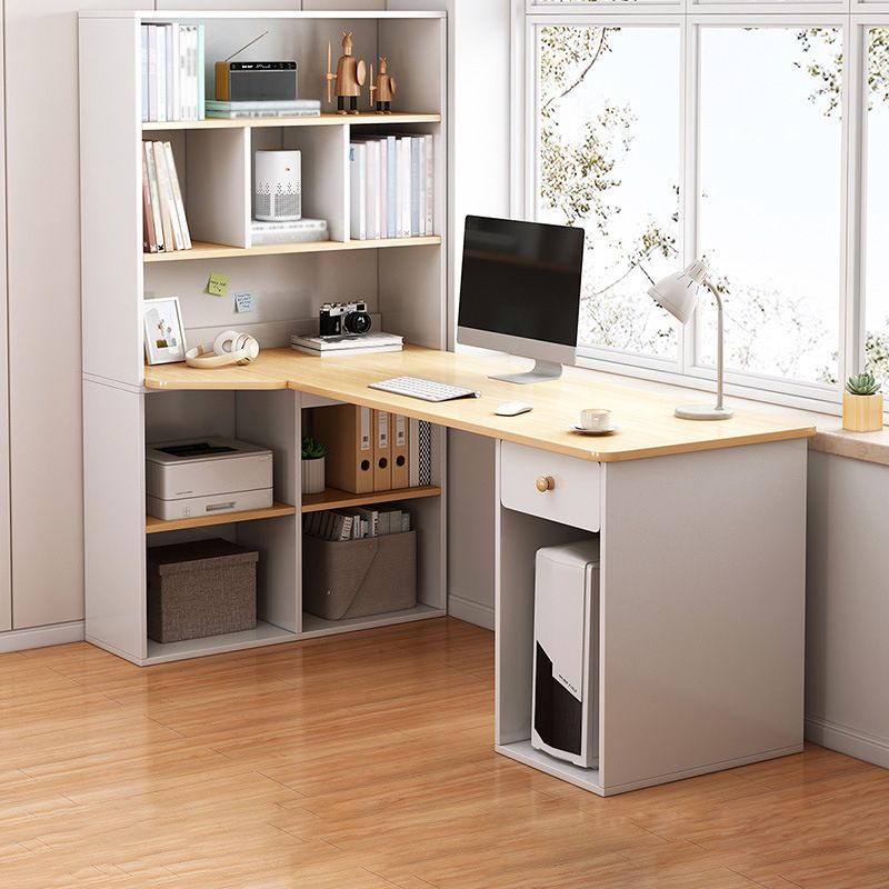 Modern Corner Writing Desk Manufactured Wood Desk With Bookshelf,47.2"L x 23.6"W Clearhalo 'furn' 'furn_office_desk' 'Furniture' 'Office Desks' 'Office Furniture' 'office_desk' 1200x1200_67d9c798-7dca-4ba0-84be-331d80580847