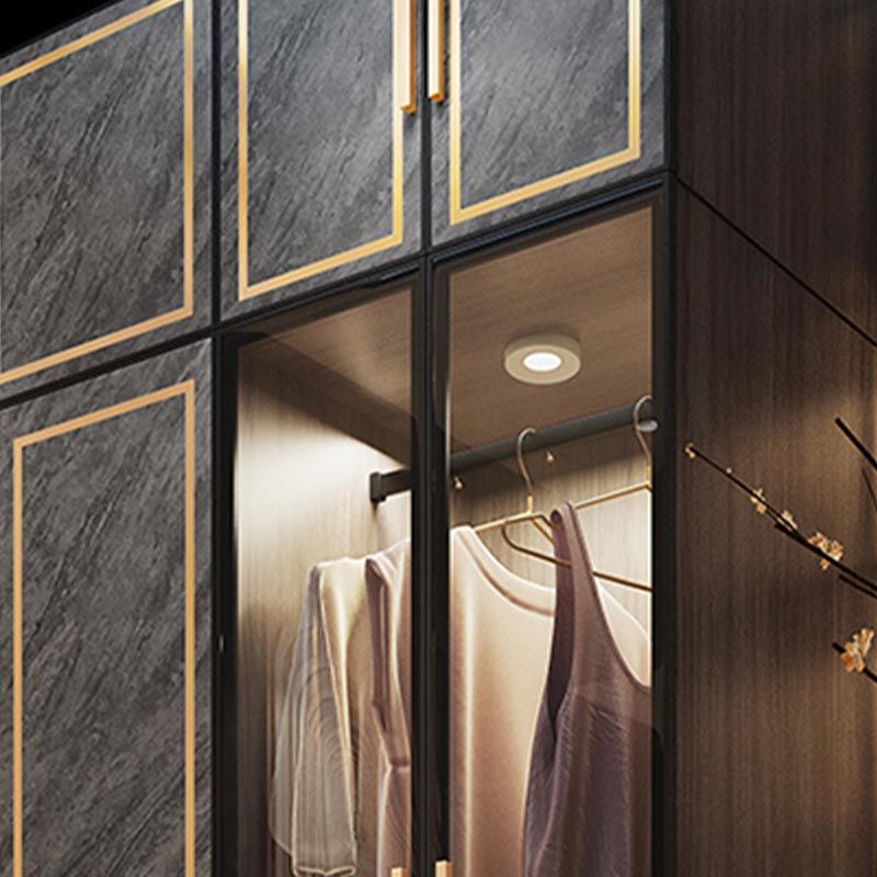 Mobile per finitura a specchio con porte di vetro grigio mobile per interni contemporanei