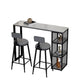 Rectangle Bar Pub Table Set 1/3 Pcs Black Iron Frame Bar Table and Upholstered Stools Clearhalo 'Bar Furniture' 'furn' 'furn_home_bar_bar_sets' 'Furniture' 'Home Bars & Bar Sets' 'home_bar_bar_sets' 'Kitchen & Dining Furniture' 1200x1200_67db318b-5329-4c61-8045-f514f7812186