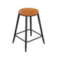 Industrial Metal Armless Bar Stool Wooden Round Bar Chair with Footrest