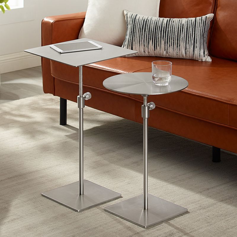 Stainless Steel Pedestal Cocktail Table Round/ Square Top Coffee Table Clearhalo 'Coffee & Accent Tables' 'Coffee Tables' 'coffee_tables' 'furn' 'furn_coffee_tables' 'Furniture' 'Living Room Furniture' 1200x1200_67df7ad0-9f79-4478-a181-fb530fc1c189