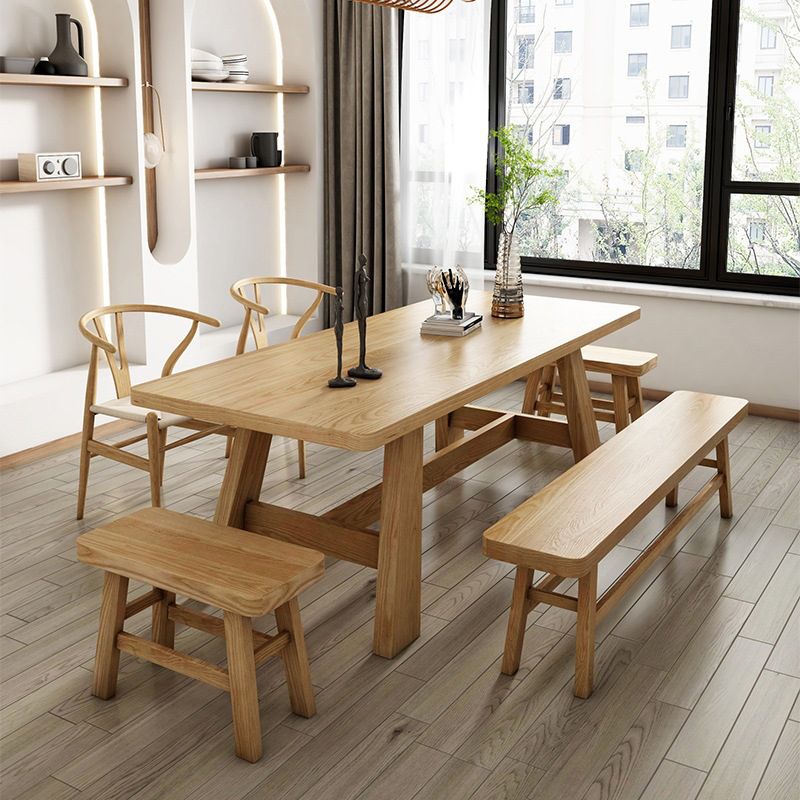 Industrial 1/6 Pieces Dining Set Rectangle Wood Dining Table for Dining Room Clearhalo 'Dining Room Sets' 'Dining Tables & Seating' 'dining_room_set' 'furn' 'furn_dining_room_set' 'Furniture' 'Kitchen & Dining Furniture' 1200x1200_67e03788-6ea0-43e8-8c15-ad97238d67d2