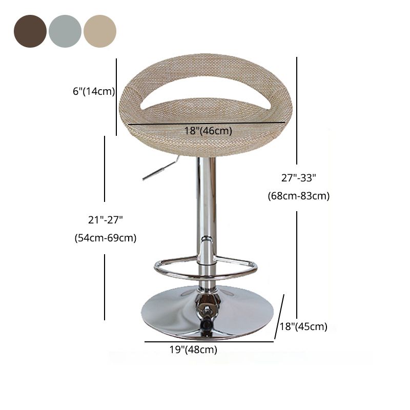 Contemporary Adjustable Height Bar Stool Indoor Bar Stool with Low Back Clearhalo 'Bar Furniture' 'Bar Stools' 'bar_stools' 'furn' 'furn_bar_stools' 'furniture_bar_stools' 'Kitchen & Dining Furniture' 'kitchen&dining_furn' 'kitchen' 'kitchen_furn' Furniture' 1200x1200_67e1619e-0e0c-48b8-b8b7-462e06e8b472