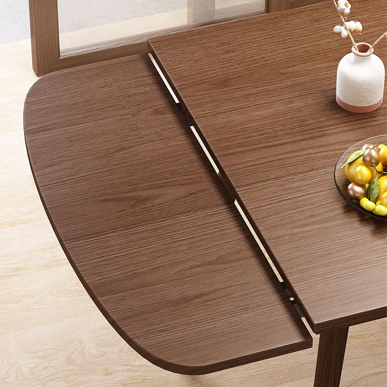 Extendable Rubber Wood Table in Nature/walnut Modern Rectangle Table with 4 Legs Clearhalo ' dining_table' 'Dining Tables & Seating' 'Dining Tables' 'Furniture' 'furniture_dining_table' 'Kitchen & Dining Furniture' 'kitchen&dining_furn' 'kitchen' 'kitchen_dining_table' 1200x1200_67e1e335-d96d-4abb-ac1c-16bc7d399ba4