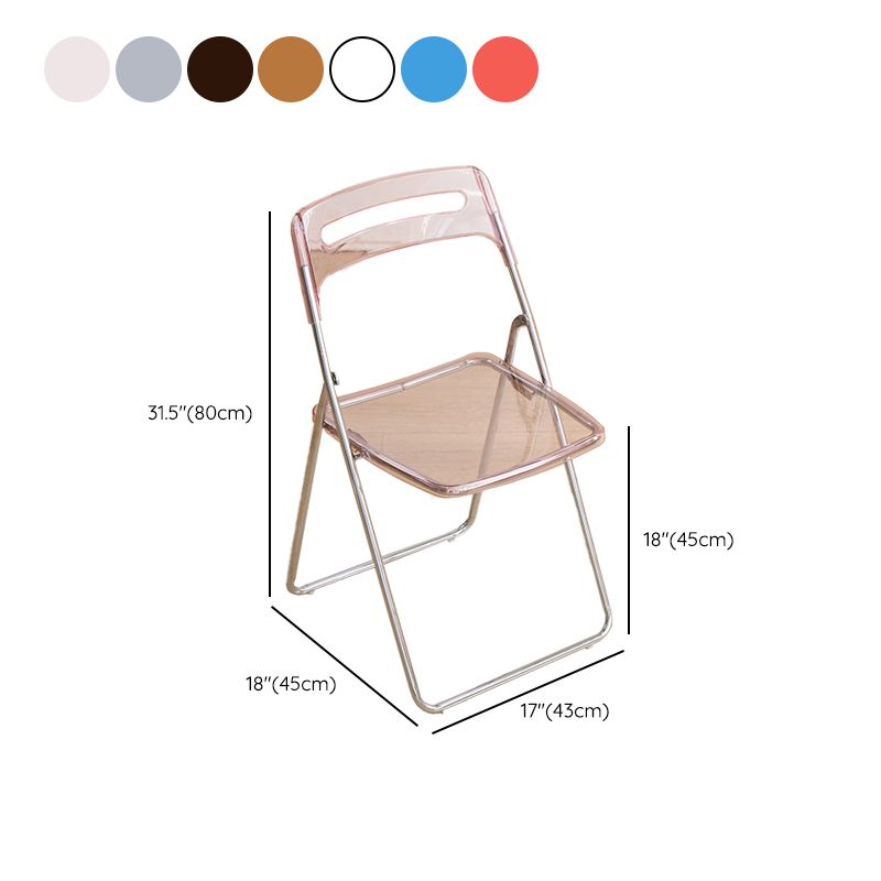 Moderne klappbare Back Metal Armless Ess Chairs (Set 4/8)