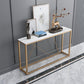 Glam Stone Console Table 12" W Rectangle Frame Accent Table for Hall