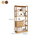 Modern Style Open Back Bookshelf Standard Wooden Bookcase with Drawers