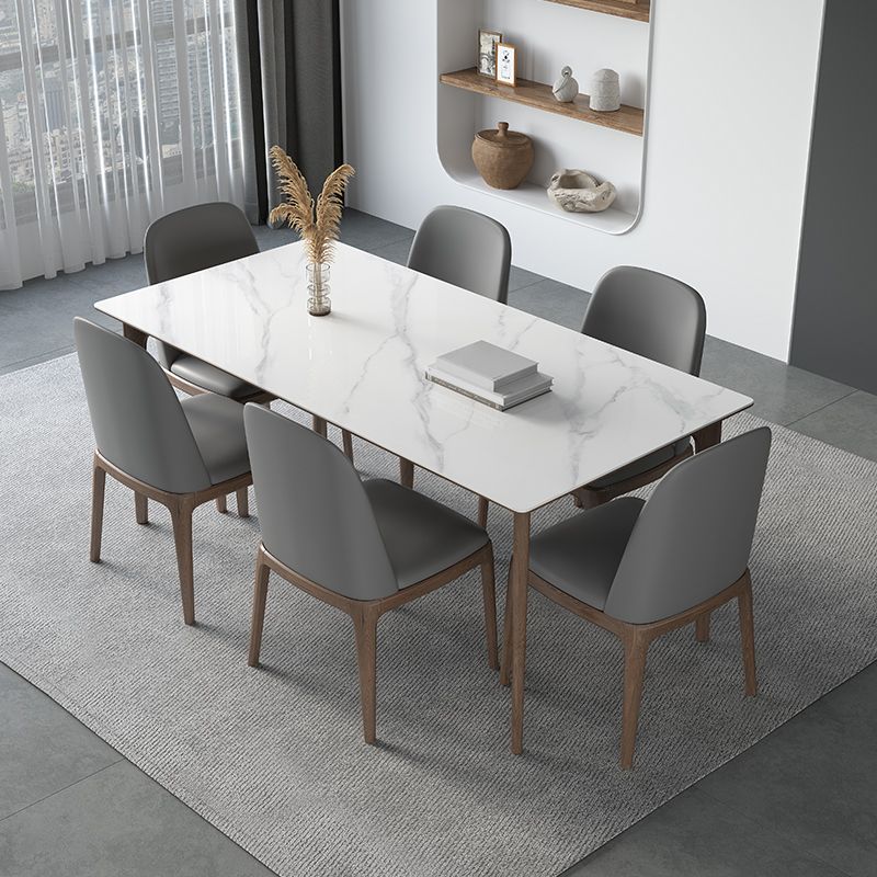 Modern Ash Wood Dinette Set 1/3/4/5/7 Pieces Rectangle Sintered Stone Top Dining Table Set Clearhalo 'Dining Room Sets' 'Dining Tables & Seating' 'dining_room_set' 'furn' 'furn_dining_room_set' 'Furniture' 'furniture_dining_room_set' 'Kitchen & Dining Furniture' 1200x1200_67e804ac-008b-43cf-8dd3-cc4561c900df