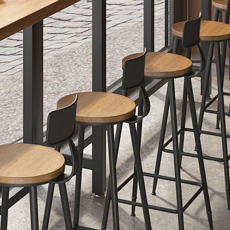 Tavolo da bar in stile industriale Set da bancone in legno massello rettangolare da 1/7 pezzi