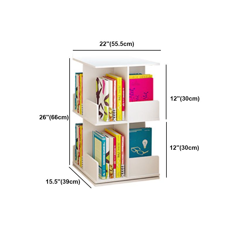 Contemporary Style Bookshelf Rotatable White Bookcase for Home and Office Clearhalo 'Bookcases' 'furn' 'furn_bookcases' 'Furniture' 'furniture_bookcases' 'Office Furniture' 1200x1200_67e8f944-ba45-44c5-89b9-a56b37083779