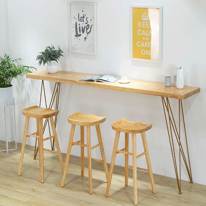 Rectangle Bar Dining Table Contemporary Bar Table with Double Pedestal Base Clearhalo 'Bar Furniture' 'Bar Tables' 'bar_tables' 'furn' 'furn_bar_tables' 'Furniture' 'furniture_bar_tables' 'Kitchen & Dining Furniture' 1200x1200_67e97d35-f3c6-4e75-828b-e90d00052bba