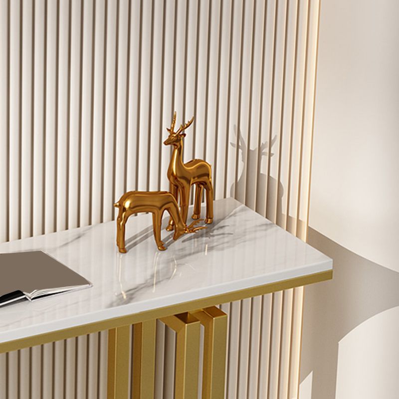 Tavolo da accento superiore moderno rettangolo con base di ferro per la tavola della console Hall