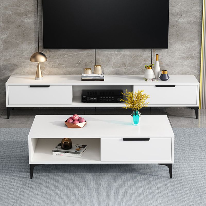 16 - Inch H Wood / Stone TV Console , Minimalist TV Cabinet - Grey / White Clearhalo 'furn' 'furn_tv_stands_entertainment_centers' 'Furniture' 'Living Room Furniture' 'TV Stands & Entertainment Centers' 'TV Stands & Media Storage Furniture' 'tv_stands_entertainment_centers' 1200x1200_67ec3864-2968-424c-b52a-969075e78cf8