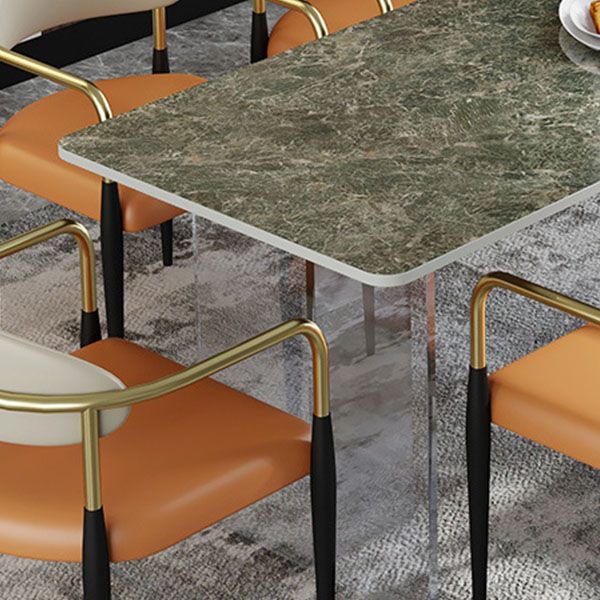 Moderna 1/4/5/7 Piezas Juego de comedor Rectangle Table de comedor de piedra para comedor