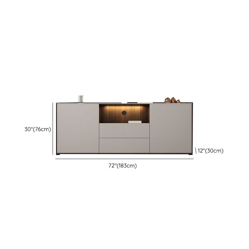 Stone Media Console TV Stand Modern TV Stand Console with 2 Drawers Clearhalo 'furn' 'furn_tv_stands_entertainment_centers' 'Furniture' 'Living Room Furniture' 'TV Stands & Entertainment Centers' 'TV Stands & Media Storage Furniture' 'tv_stands_entertainment_centers' 1200x1200_67eee2ac-50e7-4206-80b7-e7226396753f