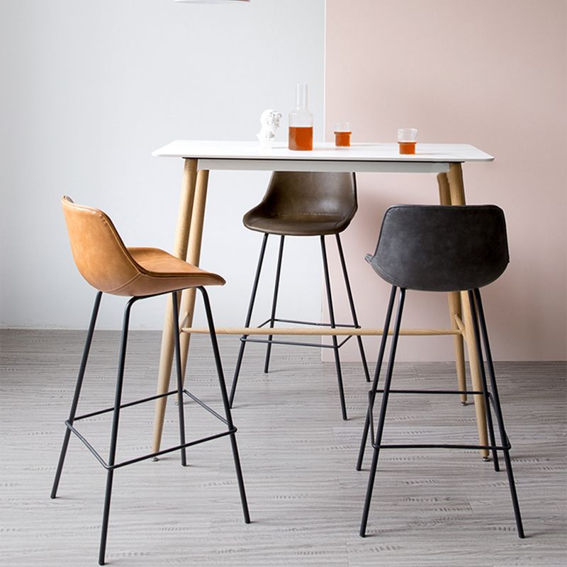 Black Metal Leather Bar Stool Scandinavian Low Back Bristol Counter Stool with Bucket Seat Clearhalo 'Bar Furniture' 'Bar Stools' 'bar_stools' 'furn' 'furn_bar_stools' 'furniture_bar_stools' 'Kitchen & Dining Furniture' 'kitchen&dining_furn' 'kitchen' 'kitchen_furn' Furniture' 1200x1200_67ef35e5-9a2f-4ad1-9078-7609f71c67c1