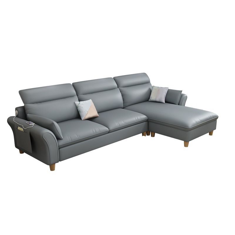 Flared Arms Sofa with Ottoman Included and Storage for 3 People
