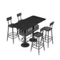 Industrial Black Iron Bar Table Faux Marble Top 41.3"H Bistro Table with Storage Clearhalo 'Bar Furniture' 'Bar Tables' 'bar_tables' 'furn' 'furn_bar_tables' 'Furniture' 'furniture_bar_tables' 'Kitchen & Dining Furniture' 'kitchen&dining_furn' 'kitchen' 1200x1200_67f1229e-ed25-4416-90df-52d05dec7444