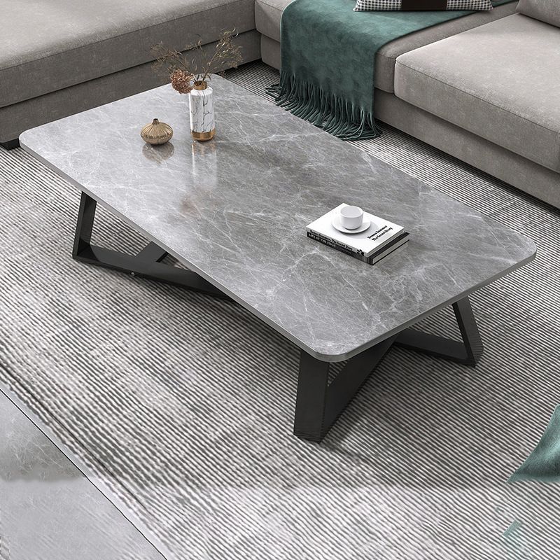18"H Contemporary Coffee Table Stone Rectangle Cocktail Table Clearhalo 'Coffee & Accent Tables' 'Coffee Tables' 'coffee_tables' 'furn' 'furn_coffee_tables' 'Furniture' 'Living Room Furniture' 1200x1200_67f2b059-48ec-4db6-ba4f-e46b3251fd79
