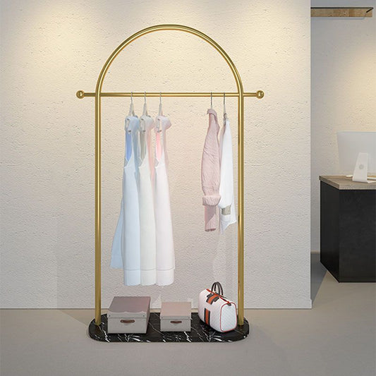 Modern Metal Hall Stand Hanging Rail with 2 Hooks Coat Hanger Clearhalo 'Entry & Mudroom Furniture' 'furn' 'furn_hall_tree_coat_racks' 'Furniture' 'Hall Trees & Coat Racks' 'hall_tree_coat_racks' 1200x1200_67f3edc2-c0fe-4d8c-91dc-51e78e6db512