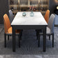 Rectangle 4 Legs Table Mid-Century Modern White Tone Fixed Table of Sintered Stone Clearhalo ' dining_table' 'Dining Tables & Seating' 'Dining Tables' 'furn' 'furn_dining_table' 'Furniture' 'furniture_dining_table' 'Kitchen & Dining Furniture' 'kitchen&dining_furn' 'kitchen' 'kitchen_dining_table' 1200x1200_67f430e3-8f37-4557-b9b1-f037f8475c1d