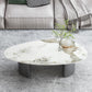 Table basse Glam de 15 po de hauteur, table de cocktail blanche simple en ardoise