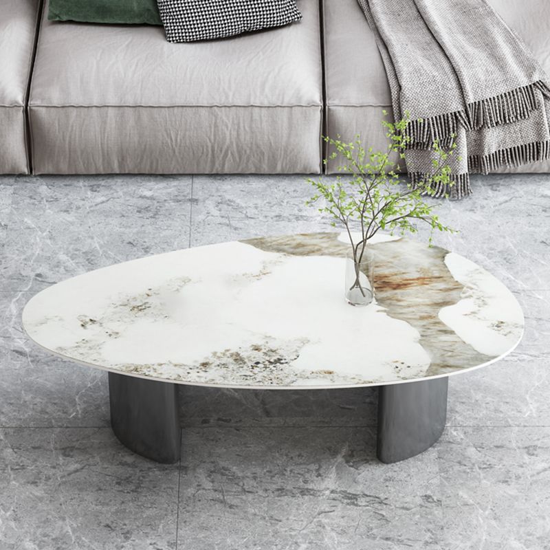 Table basse Glam de 15 po de hauteur, table de cocktail blanche simple en ardoise