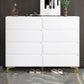 Contemporary Wooden Accent Chest with Metal Straight Legs and Drawers