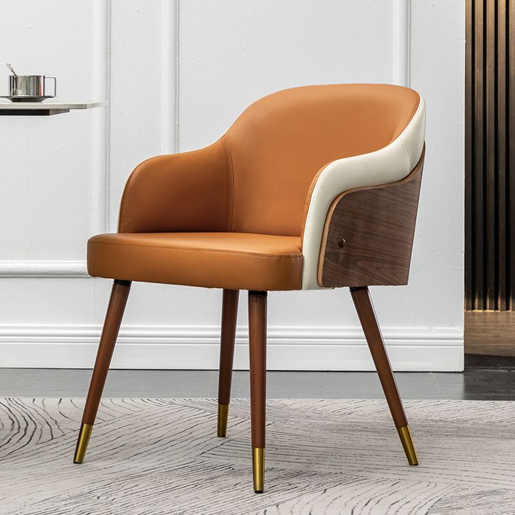 Contemporary Square Dining Side Chair Parsons Arm Chair for Kitchen with Wooden Legs Clearhalo ' kitchen&dining_furn' 'Dining Chairs' 'Dining Tables & Seating' 'dining_chair' 'Furniture' 'furniture_dining_chair' 'Kitchen & Dining Furniture' 'kitchen' 1200x1200_67f7344d-56f4-4a1b-8425-198a2a2b4246