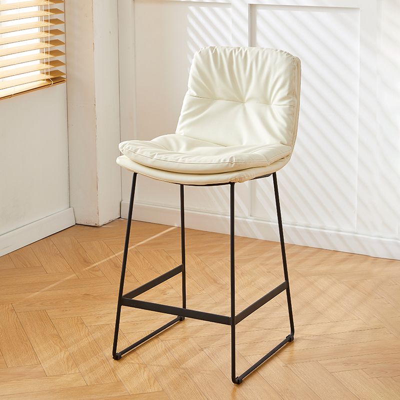 Scandinavian Coffee Shop Footrest Stool Matte Finish PU Leather Barstool Clearhalo 'Bar Furniture' 'Bar Stools' 'bar_stools' 'furn' 'furn_bar_stools' 'Furniture' 'furniture_bar_stools' 'Kitchen & Dining Furniture' 1200x1200_67f7ceac-3850-40c7-b974-e07109382e3f