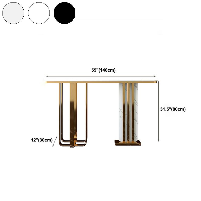 Tabella dell'accento glam di pietra larga da 11 "Tabella dell'accento della console rettangolare
