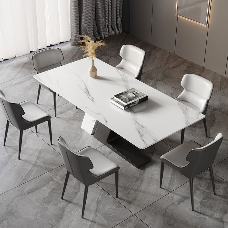 Modern Stainless Steel Dinette Set 1/2/5/7 Pieces Sintered Stone Top Dining Table Set Clearhalo 'Dining Room Sets' 'Dining Tables & Seating' 'dining_room_set' 'furn' 'furn_dining_room_set' 'Furniture' 'furniture_dining_room_set' 'Kitchen & Dining Furniture' 1200x1200_67f8d6b3-504c-4c6f-b838-ac287cc4e212