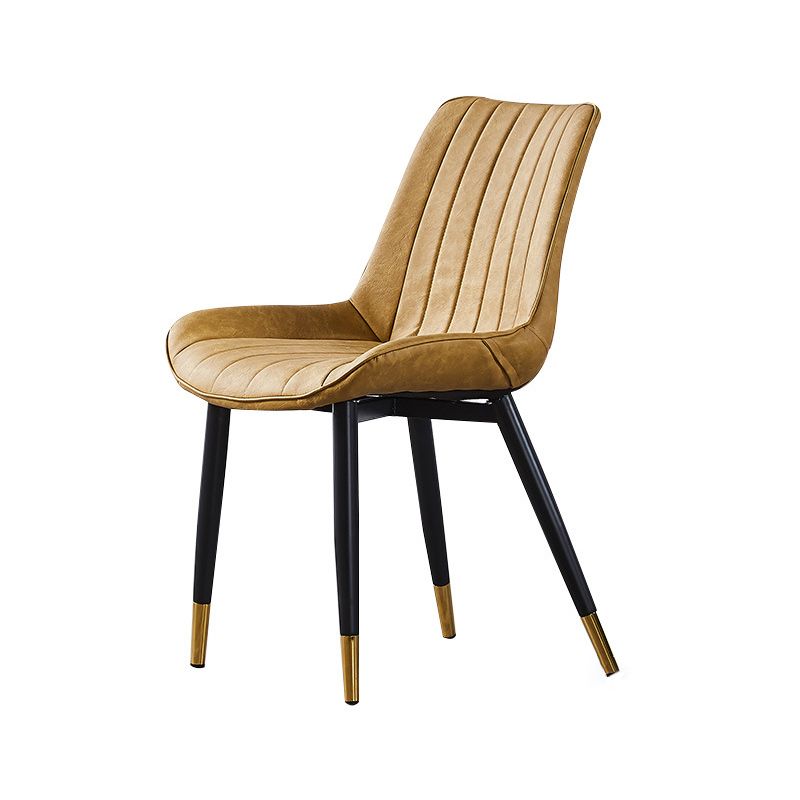 Contemporary Kitchen Dining Side Chair Leather Solid Back Chairs with Metal Legs Clearhalo ' kitchen&dining_furn' 'Dining Chairs' 'Dining Tables & Seating' 'dining_chair' 'furn' 'furn_dining_chair' 'Furniture' 'furniture_dining_chair' 'Kitchen & Dining Furniture' 'kitchen' 1200x1200_67f8d6d9-0576-46ea-a58f-52bece38d25a